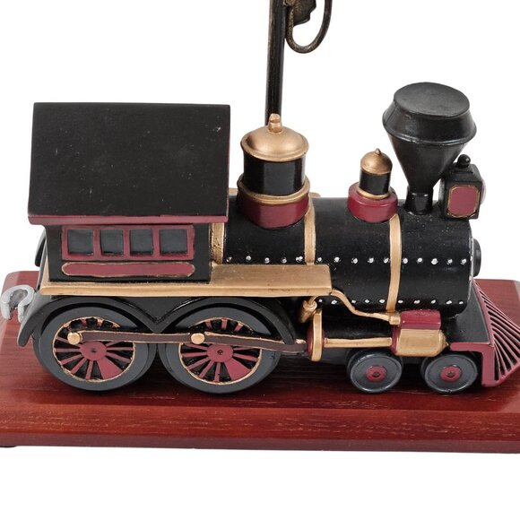 Collections Etc Vintage Desktop Train Figurine Decor Lamp Post Design Wood Base - Picture 4 of 11